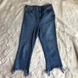 Asos High Waisted Jeans Frayed Hem